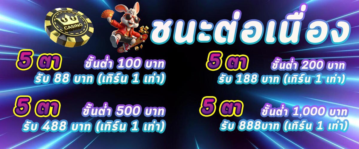 โบนัสชนะต่อเนื่องในบาคาร่า